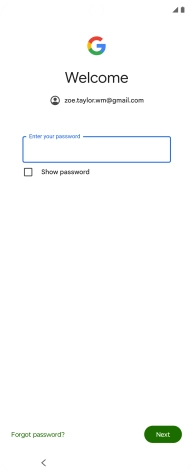 Press Enter your password and key in the password for your Google account.