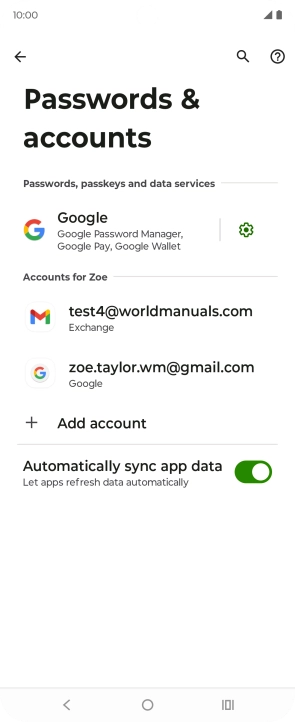 Press the required email account.