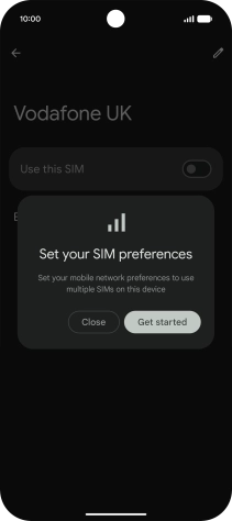 If you turn on use of the price plan, press Get started and follow the instructions on the screen.