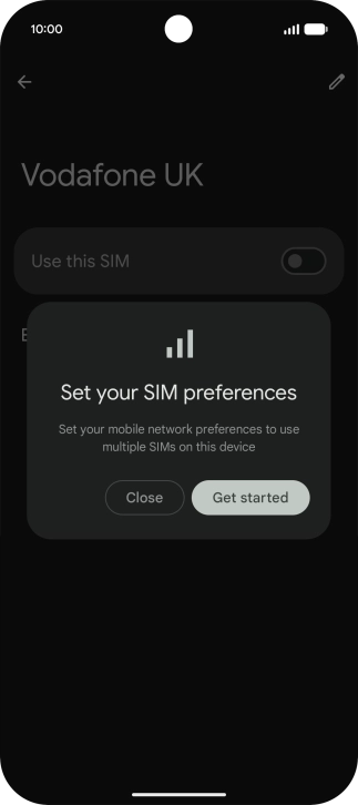 If you turn on use of the price plan, press Get started and follow the instructions on the screen.