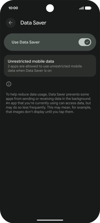 Press Unrestricted mobile data.