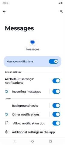 Press the indicator next to 