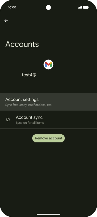 Press Account settings.