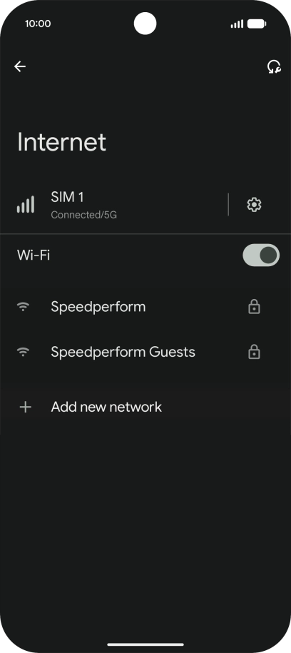 Press the required Wi-Fi network.