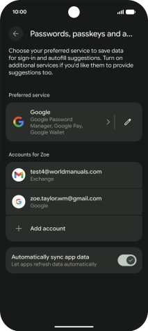 Press the required email account.