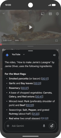 The answer from Gemini to your question is displayed.