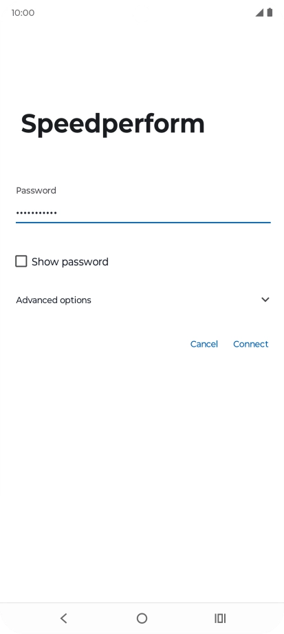 Key in the password for the Wi-Fi network and press Connect.