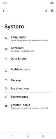 Press Reset options.