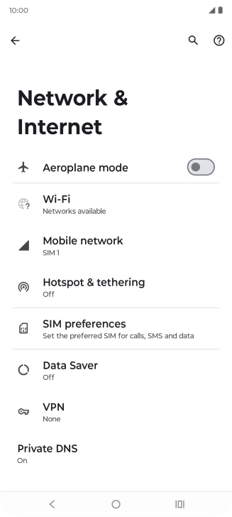 Press Mobile network.