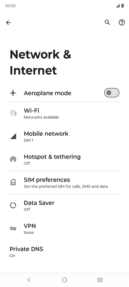 Press Mobile network.