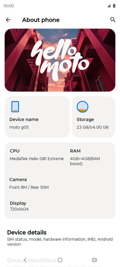 Press Device details.