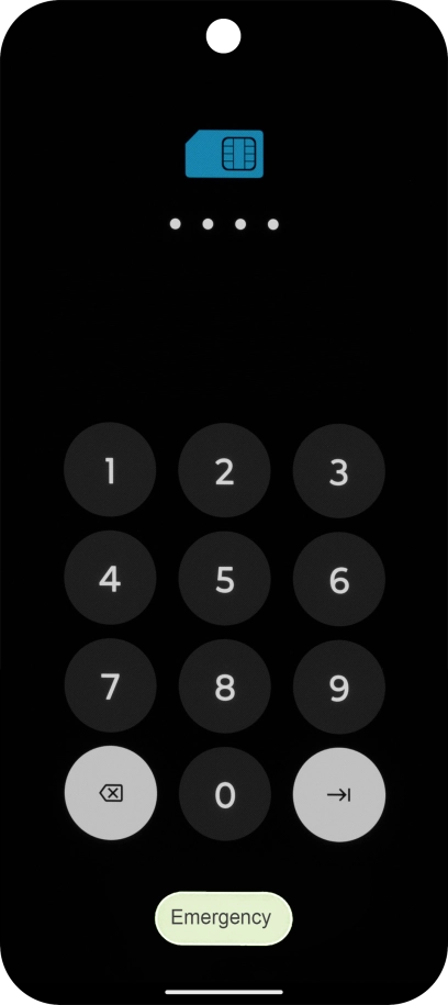 Key in a new four-digit PIN and press arrow right.