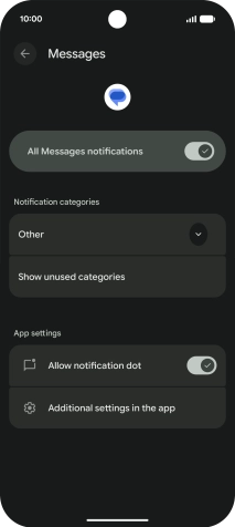 Press the indicator next to 