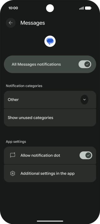 Press the indicator next to 