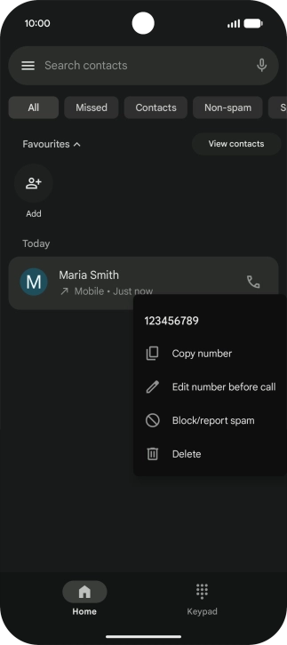 Press Block/report spam.