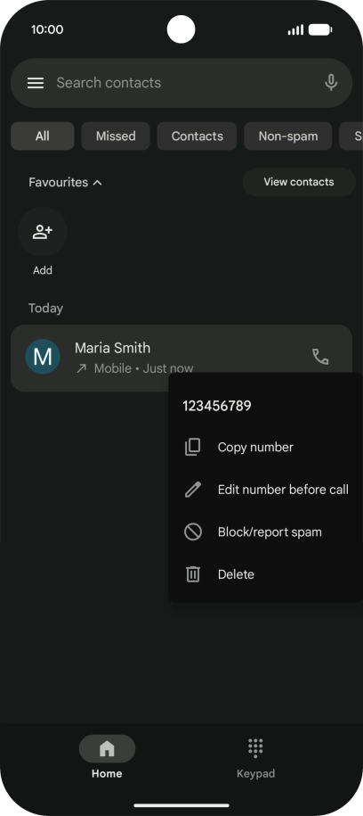 Press Block/report spam.