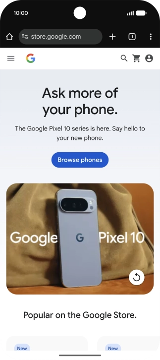 Press the menu icon.