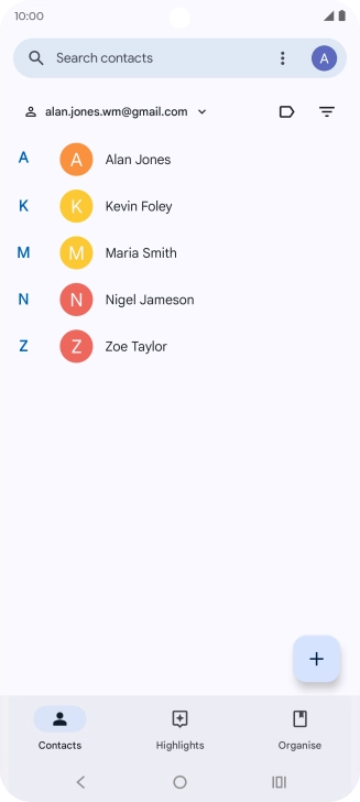 Press the new contact icon.