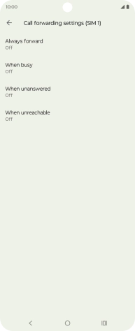 Press the required divert type.