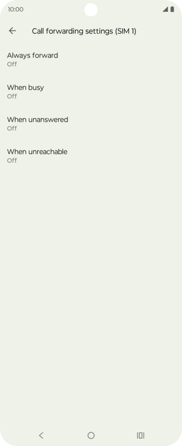 Press the required divert type.