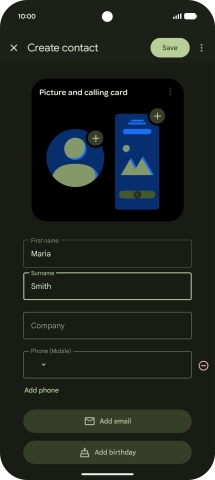 Press the field below 