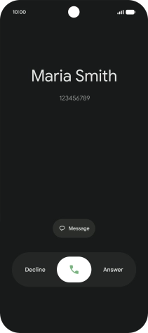 Press and drag the accept call icon right.
