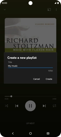 Key in a name for the playlist and press Create.