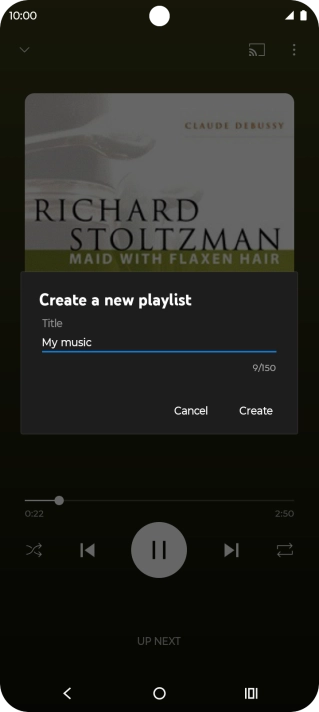 Key in a name for the playlist and press Create.