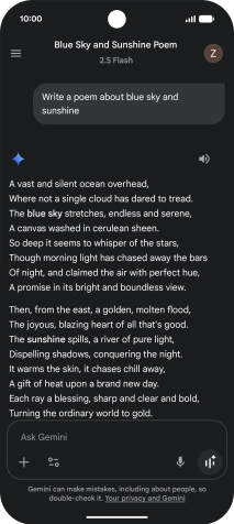 You can ask Gemini to generate a text based on your description.