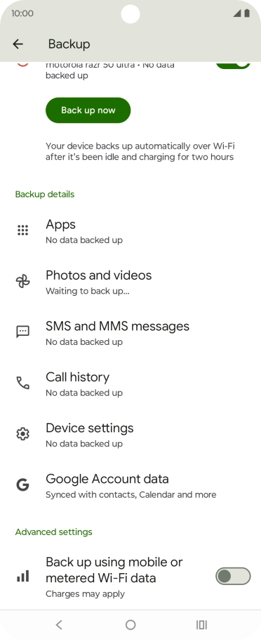 Press the indicator next to 