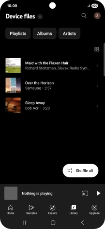 Press the required audio file.