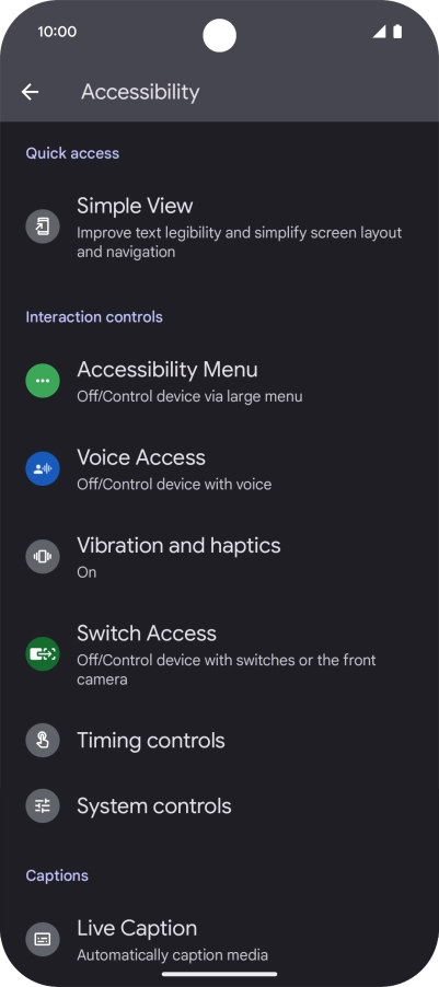 Press Simple View and follow the instructions on the screen to select the required settings.