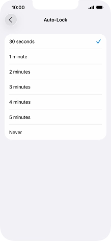 Press the required setting.