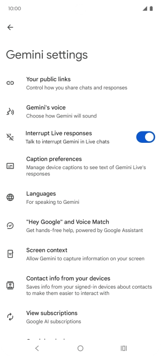 Follow the instructions on the screen to select the required settings.