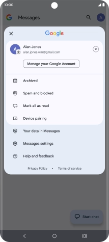 Press Messages settings.