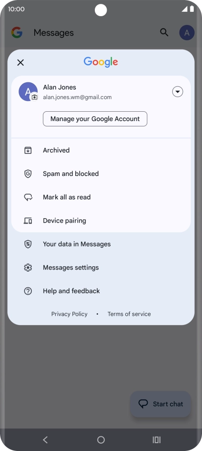 Press Messages settings.