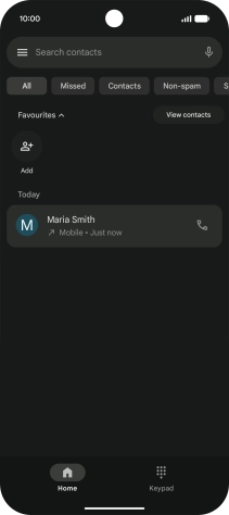 Press and hold the required contact.
