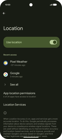 Press App location permissions.
