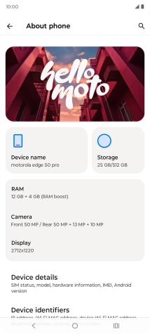 Press Device details.