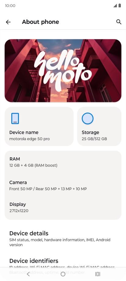Press Device details.