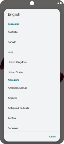 Press the required country or area.
