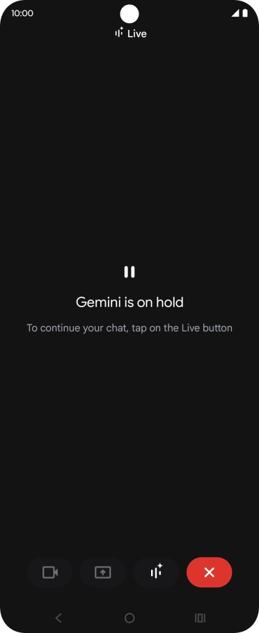 To resume the conversation, press the resume icon.