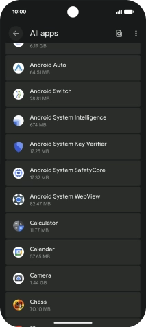 Press the required app.
