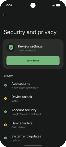 Press Device unlock.