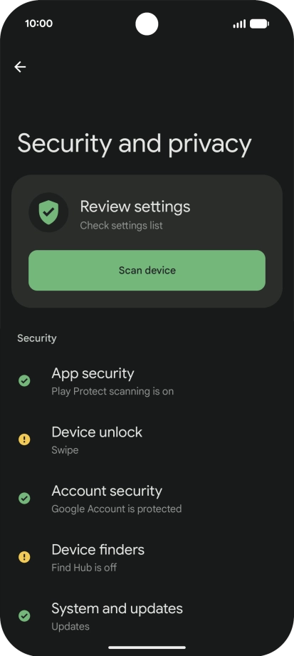 Press Device unlock.
