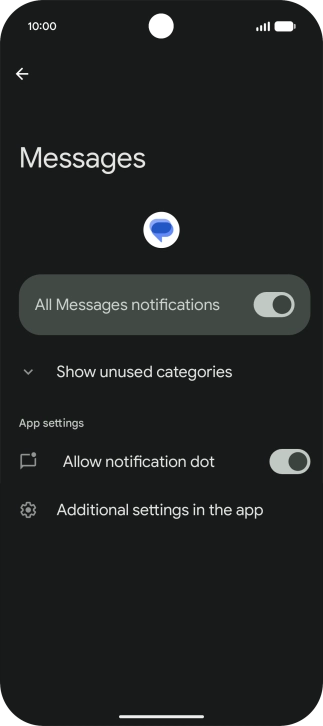 Press the indicator next to 