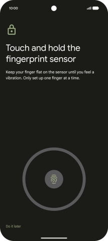 Follow the instructions on the screen to create the phone lock code using your fingerprint.