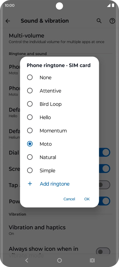 Press the required ring tones to hear them.