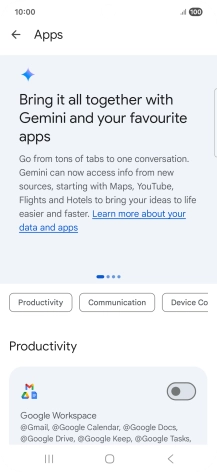 Press the indicator next to the required extension to turn on the function.