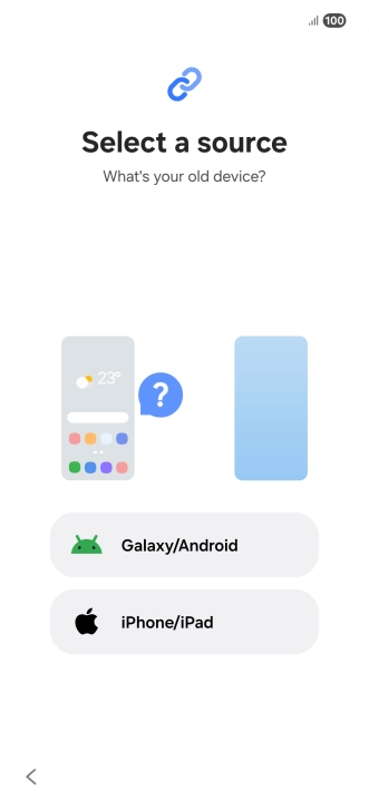 Press the required setting and follow the instructions on the screen to transfer the content from another phone.
